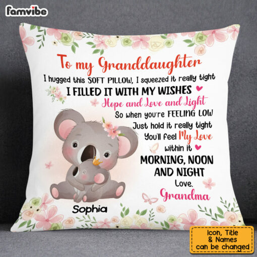 Personalized Gift For Granddaughter Safari Animals Hug This Pillow