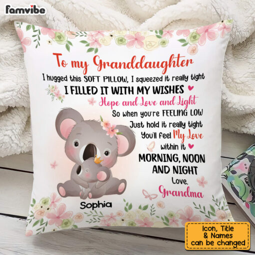 Personalized Gift For Granddaughter Safari Animals Hug This Pillow