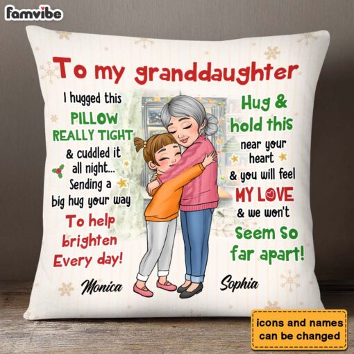 Personalized Gift For Granddaughter Sending A Big Hug Pillow