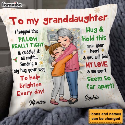 Personalized Gift For Granddaughter Sending A Big Hug Pillow