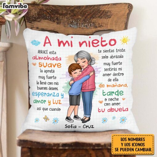 Personalized Gift For Granddaughter Spanish Hug This Pillow