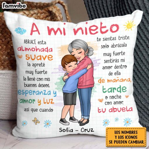 Personalized Gift For Granddaughter Spanish Hug This Pillow