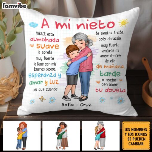 Personalized Gift For Granddaughter Spanish Hug This Pillow