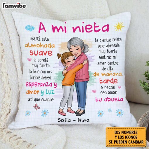 Personalized Gift For Granddaughter Spanish Hug This Pillow