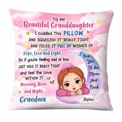 Personalized Gift For Granddaughter To My Granddaughter Kid Moon Pillow