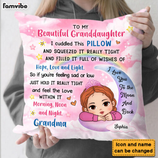 Personalized Gift For Granddaughter To My Granddaughter Kid Moon Pillow