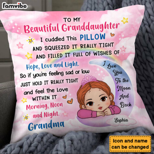 Personalized Gift For Granddaughter To My Granddaughter Kid Moon Pillow