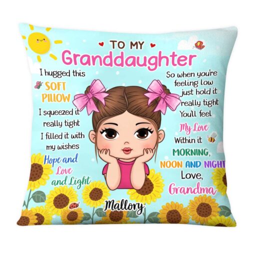 Personalized Gift For Granddaughter To My Granddaughter Sunflower Theme Pillow