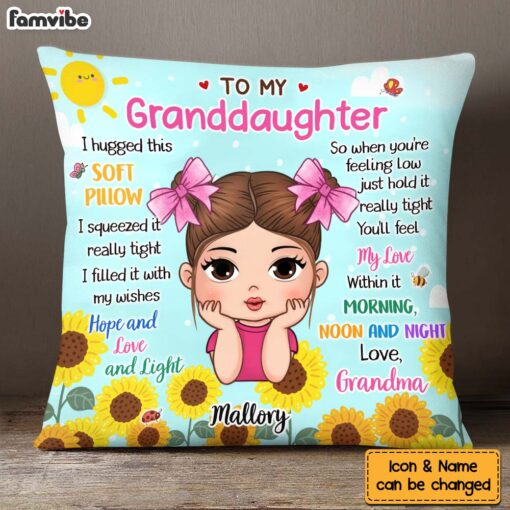 Personalized Gift For Granddaughter To My Granddaughter Sunflower Theme Pillow