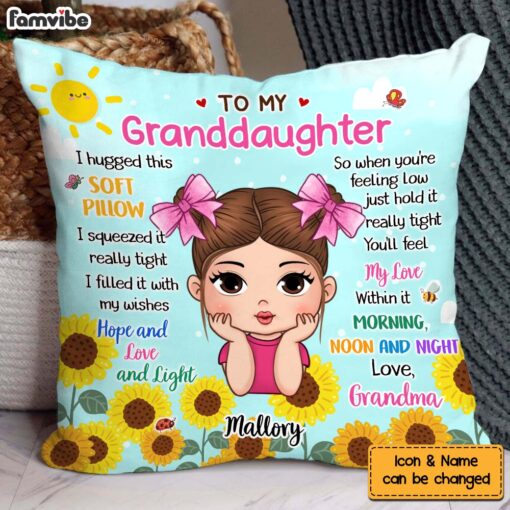 Personalized Gift For Granddaughter To My Granddaughter Sunflower Theme Pillow