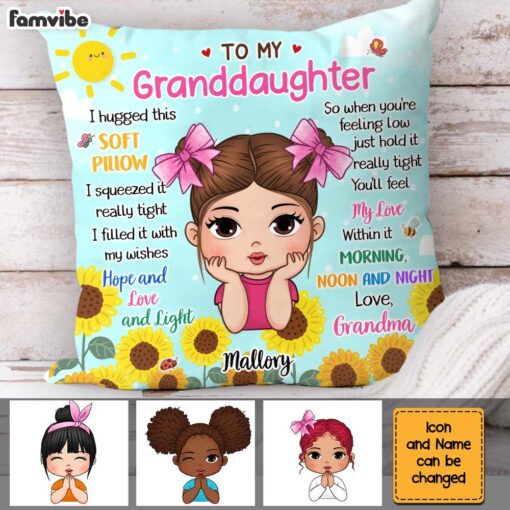 Personalized Gift For Granddaughter To My Granddaughter Sunflower Theme Pillow