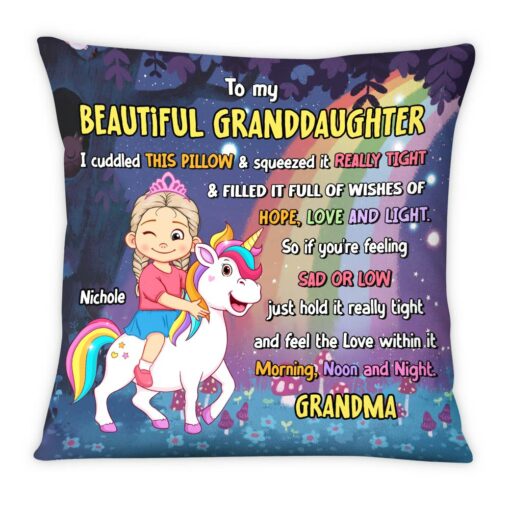 Personalized Gift For Granddaughter To My Granddaughter Unicorn Kid Pillow