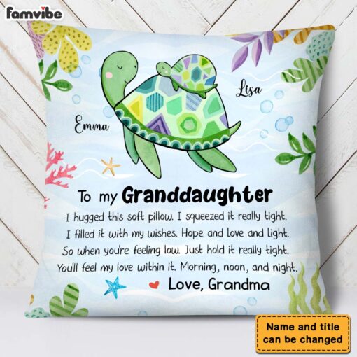 Personalized Gift For Granddaughter Turtle Hug This Pillow