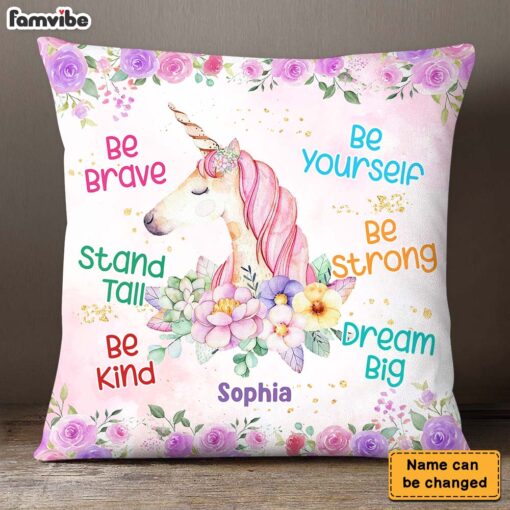 Personalized Gift For Granddaughter Unicorn Affirmations Pillow