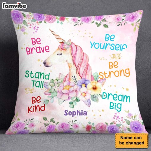 Personalized Gift For Granddaughter Unicorn Affirmations Pillow