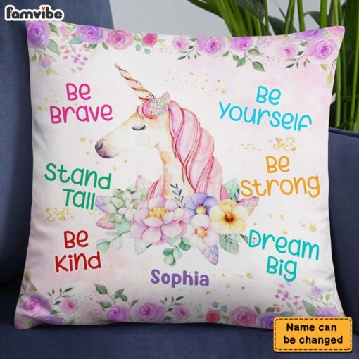 Personalized Gift For Granddaughter Unicorn Affirmations Pillow