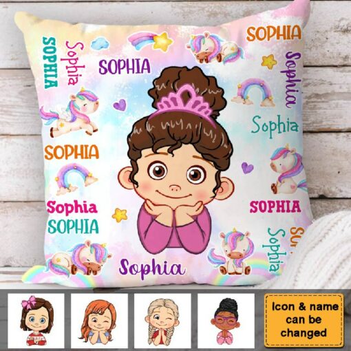 Personalized Gift For Granddaughter Unicorn Custom Name Pillow