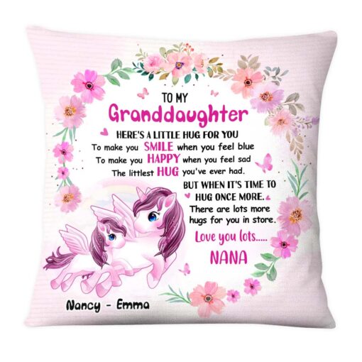 Personalized Gift For Granddaughter Unicorn Hug This Pillow