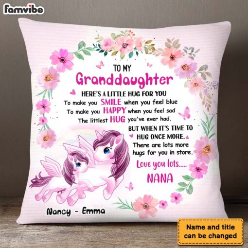 Personalized Gift For Granddaughter Unicorn Hug This Pillow