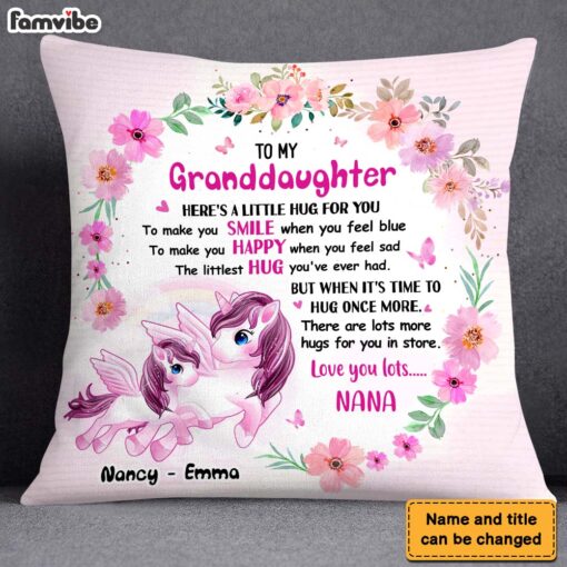 Personalized Gift For Granddaughter Unicorn Hug This Pillow