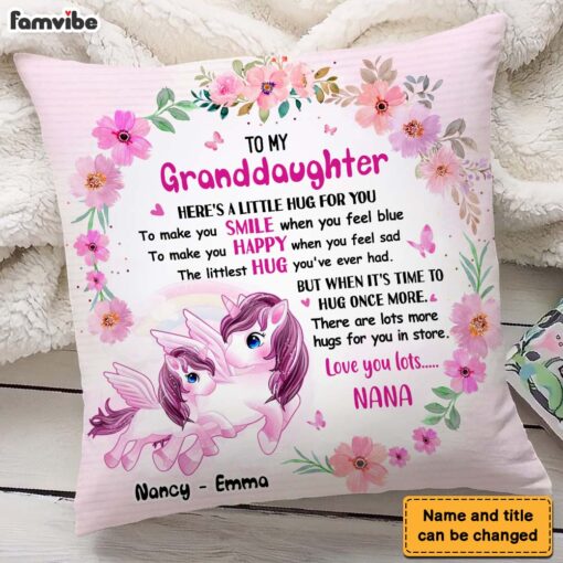 Personalized Gift For Granddaughter Unicorn Hug This Pillow