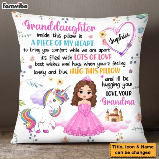 Personalized Gift For Granddaughter Unicorn Princess Pillow