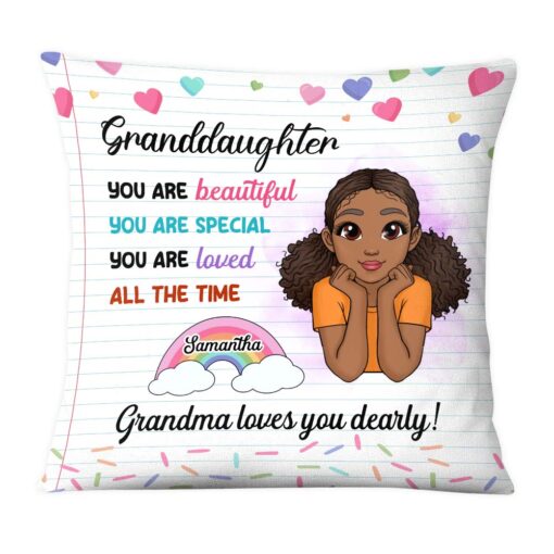 Personalized Gift For Granddaughter You Are Beautiful Poem Pillow