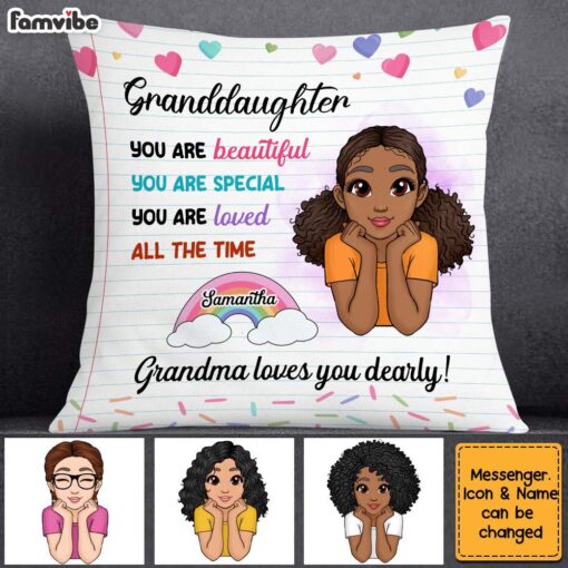 Personalized Gift For Granddaughter You Are Beautiful Poem Pillow