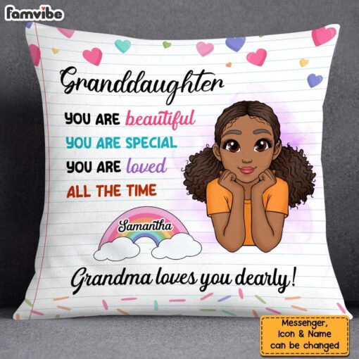 Personalized Gift For Granddaughter You Are Beautiful Poem Pillow