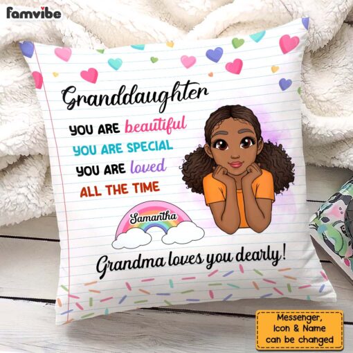 Personalized Gift For Granddaughter You Are Beautiful Poem Pillow