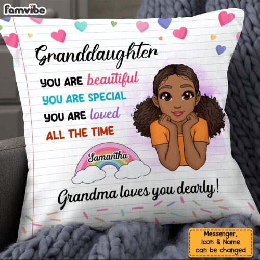 Personalized Gift For Granddaughter You Are Beautiful Poem Pillow