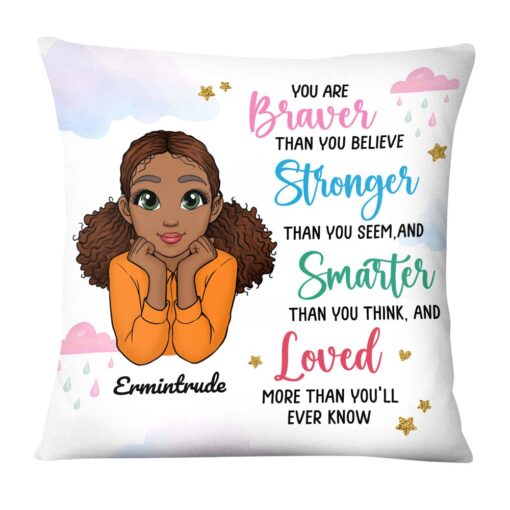 Personalized Gift For Granddaughter You Are Braver Than You Believe Pillow