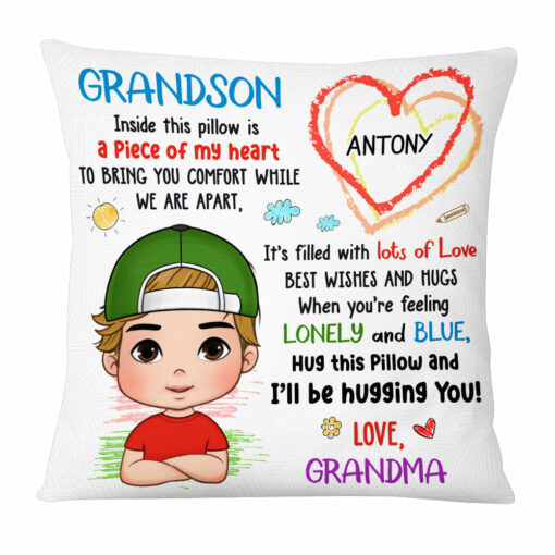 Personalized Gift For Grandkid Hug This Pillow