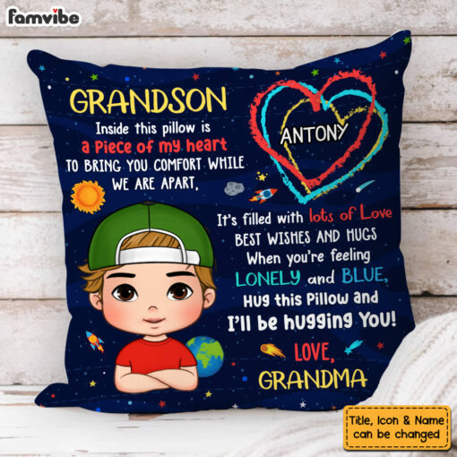 Personalized Gift For Grandkid Hug This Pillow