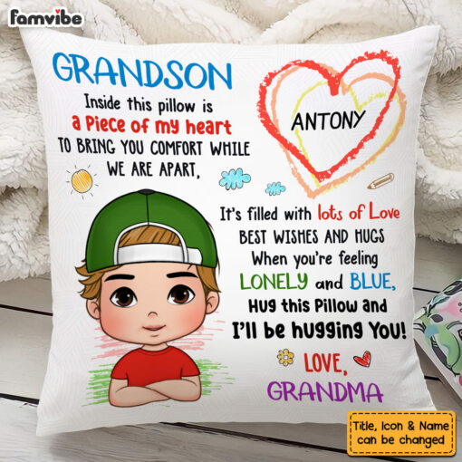 Personalized Gift For Grandkid Hug This Pillow