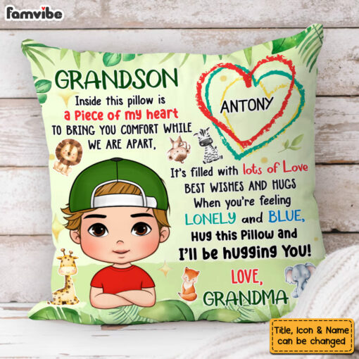 Personalized Gift For Grandkid Hug This Pillow