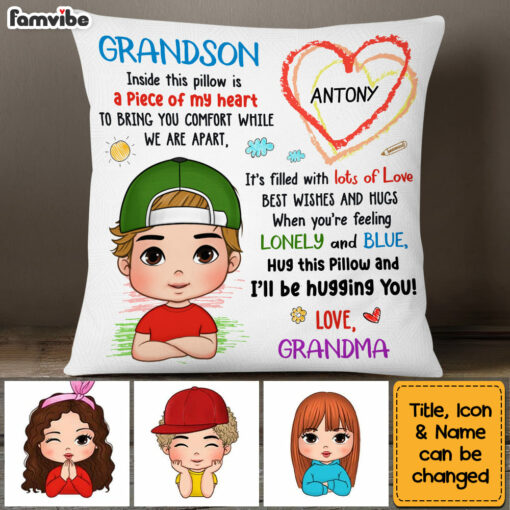 Personalized Gift For Grandkid Hug This Pillow