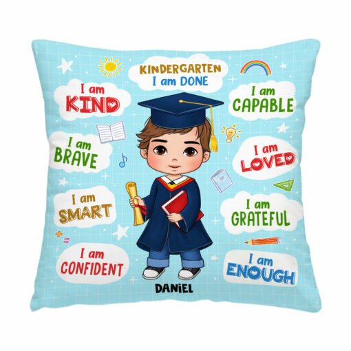 Personalized Gift For Grandkids I Am Done Kindergarten Pillow