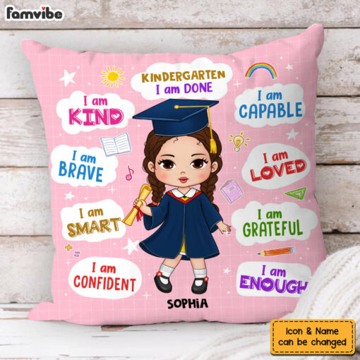 Personalized Gift For Grandkids I Am Done Kindergarten Pillow