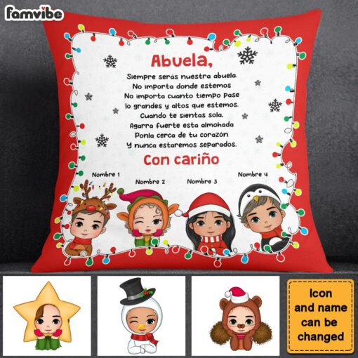 Personalized Gift For Grandma Abuela Spanish Pillow