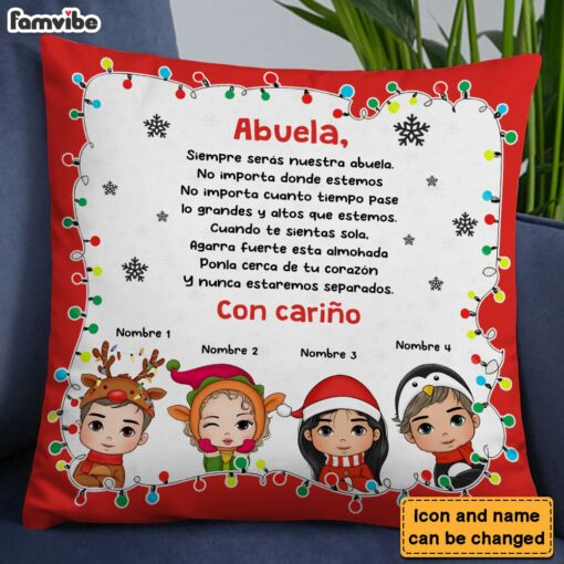 Personalized Gift For Grandma Abuela Spanish Pillow