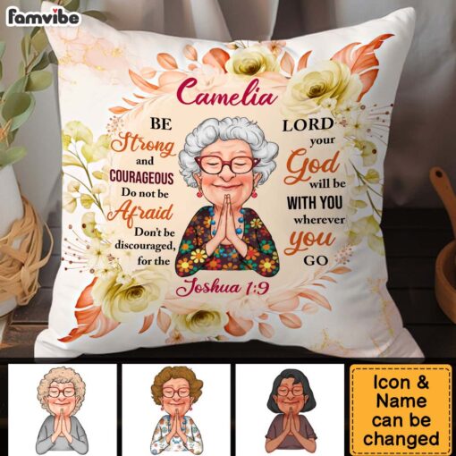 Personalized Gift For Grandma Be Strong God Pillow