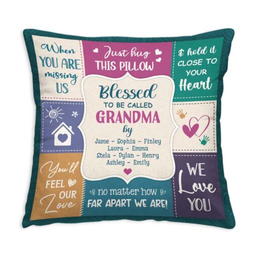 Personalized Gift For Grandma Blessed We Love You Pillow