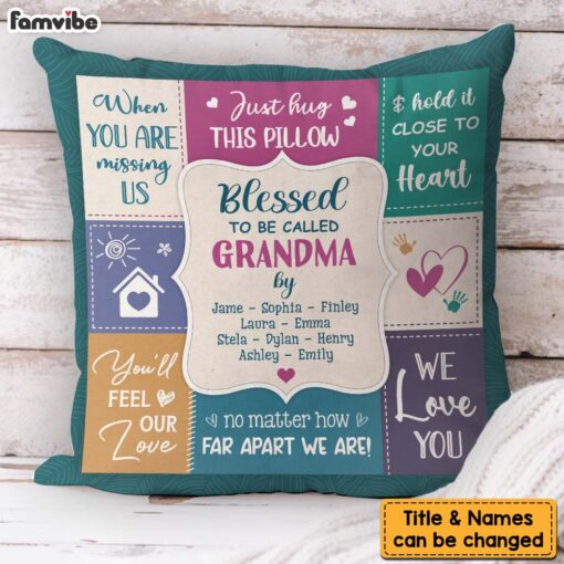 Personalized Gift For Grandma Blessed We Love You Pillow