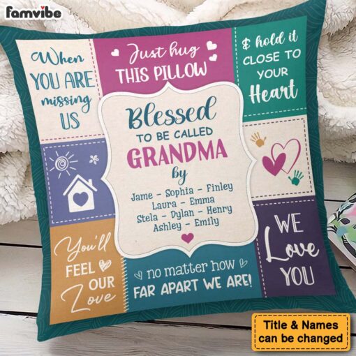 Personalized Gift For Grandma Blessed We Love You Pillow