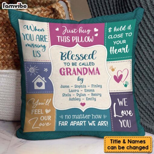 Personalized Gift For Grandma Blessed We Love You Pillow