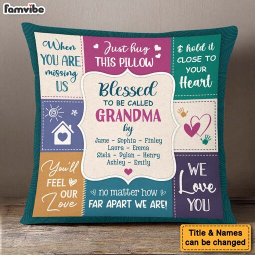 Personalized Gift For Grandma Blessed We Love You Pillow