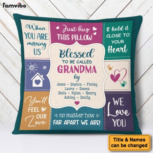 Personalized Gift For Grandma Blessed We Love You Pillow