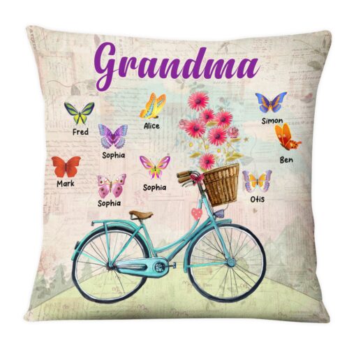 Personalized Gift For Grandma Butterflies Pillow