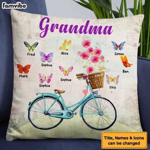 Personalized Gift For Grandma Butterflies Pillow